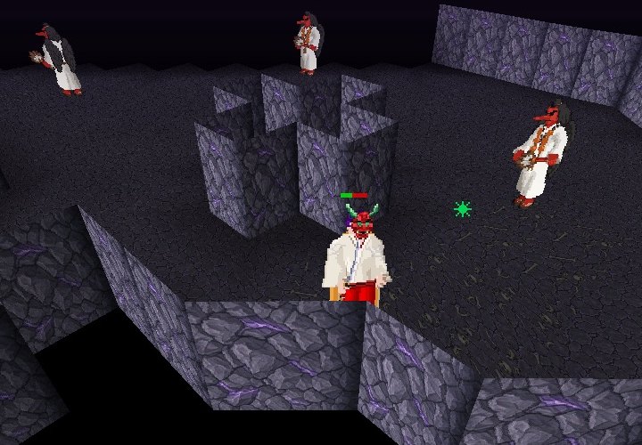 A tengu drawing its bow in the tengu gallery