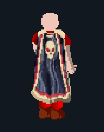 Slayer cape on a player, three-quarter view