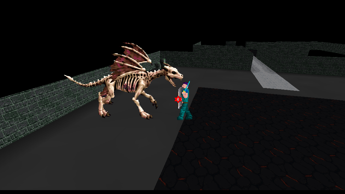 A player fighting a Bone dragon in the new Undercrypt chamber