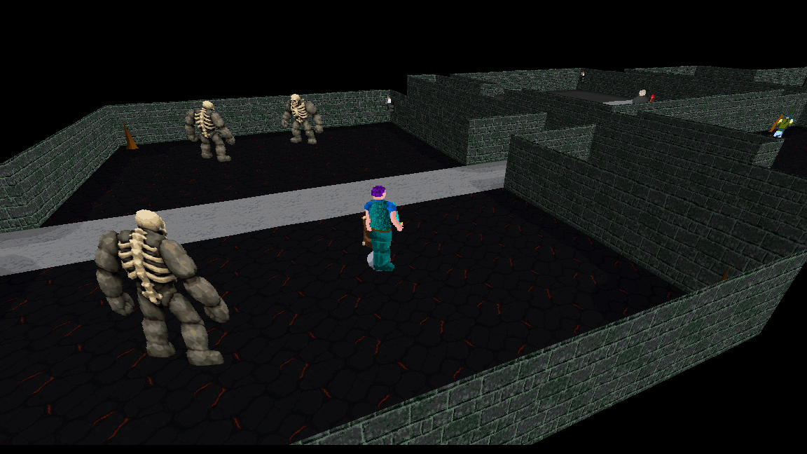 An equipped Bone shield during a Bone golem fight