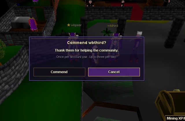 Choose Commend, confirm the player, and award them one merit.