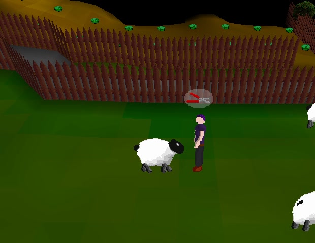 Click an ordinary sheep while carrying shears to collect wool.