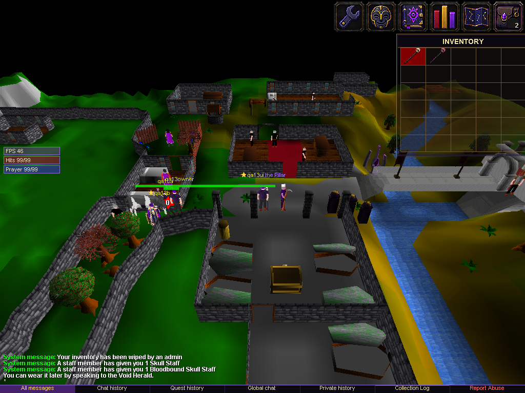 Player wielding the original Skull Staff