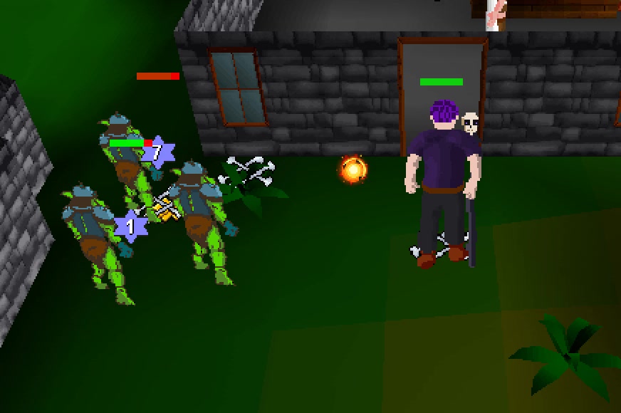A single Fire Blast splashes damage onto the monsters beside its target.