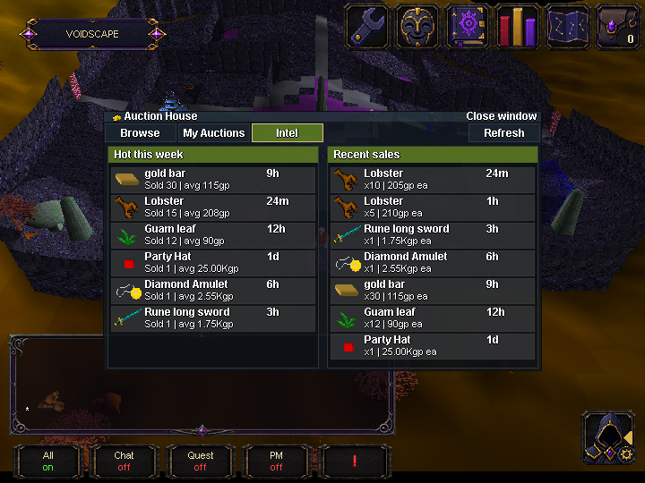 Market Intel screen.