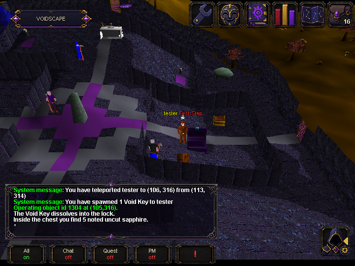 Void Chest reward interface in the current Voidscape client.