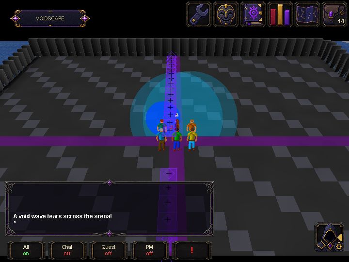 Void Rush survival minigame in the current Voidscape client.